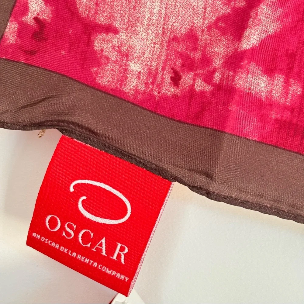 Floral Print Silk Scarf in Orange & Red